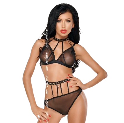 ME-SEDUCE - DOTTY SET DUE PEZZI NERO S/M