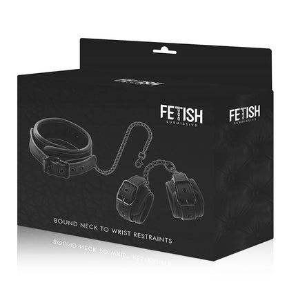 FETISH SUBMISSIVE - COLLANA E MANETTE IN PELLE VEGANA CON FODERA IN NOPRENE