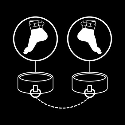 FETISH SUBMISSIVE - POLSINI ALLA CAVIGLIA IN PELLE VEGANA CON FODERA IN NOPRENE