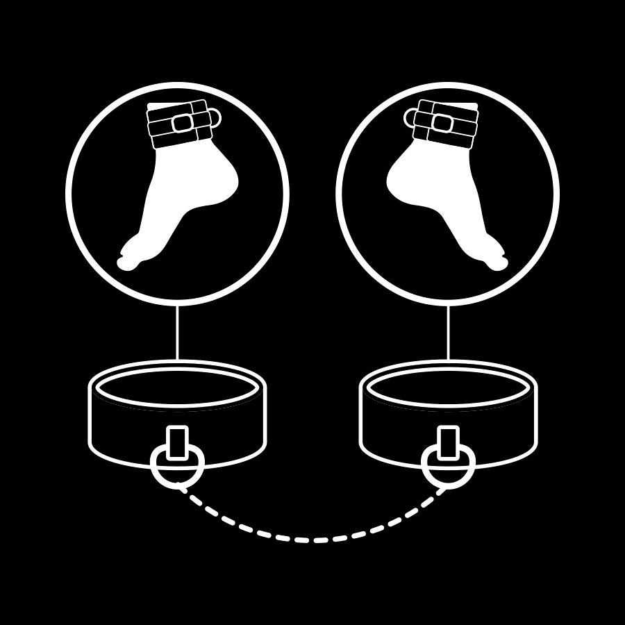 FETISH SUBMISSIVE - POLSINI ALLA CAVIGLIA IN PELLE VEGANA CON FODERA IN NOPRENE