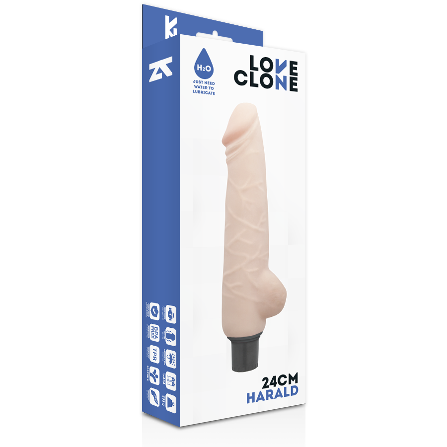 LOVECLONE - VIBRATORE HARALD AUTOLUBRIFICANTE 24 CM -O- 4 CM