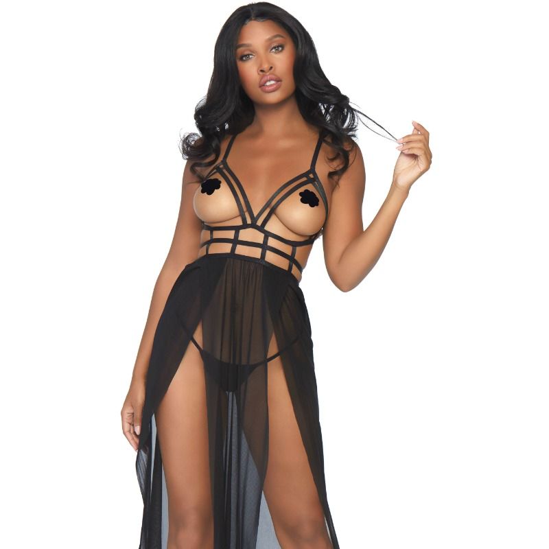 LEG AVENUE - CAGE MAXI ABITO E PERIZOMA S/M