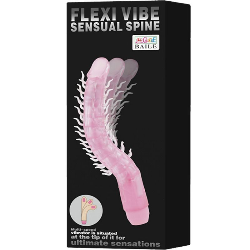 BAILE - DILDO VIBRANTE FLESSIBILE SENSUAL SPINE FLEXI VIBE LILLA 23.5 CM