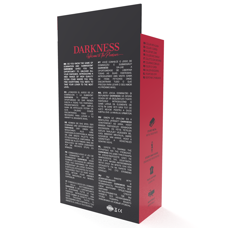 DARKNESS - COLLANA POSTURA CON CATENA IN PELLE