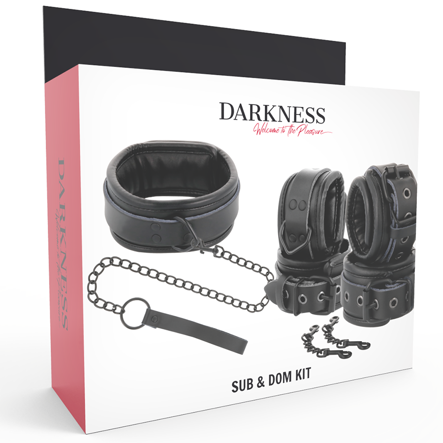 DARKNESS - MANETTE E COLLETTO IN PELLE NERA