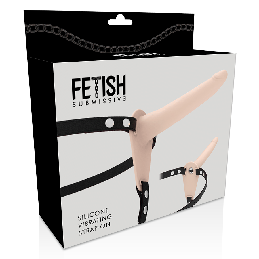 FETISH SUBMISSIVE HARNESS - VIBRATORE IN SILICONE FLESH 15 CM