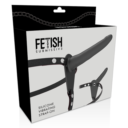 FETISH SUBMISSIVE HARNESS - VIBRATORE IN SILICONE NERO 15 CM