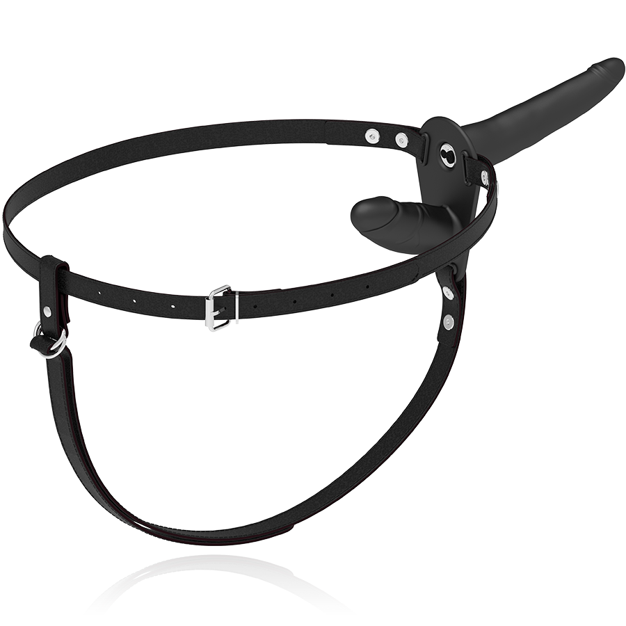 FETISH SUBMISSIVE HARNESS - VIBRATORE NERO A DOPPIA PENETRAZIONE