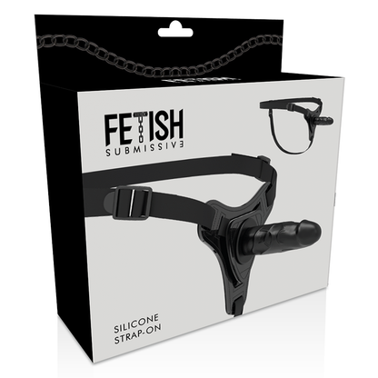 FETISH SUBMISSIVE HARNESS - SILICONE NERO REALISTICO 15 CM