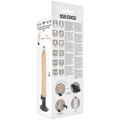 BASECOCK - VIBRATORE REALISTICO TELECOMANDO NATURALE 21 CM -O- 4 CM