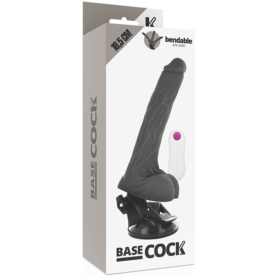 BASECOCK - VIBRATORE ARTICOLABILE TELECOMANDO NATURALE 18.5 CM -O- 4 CM