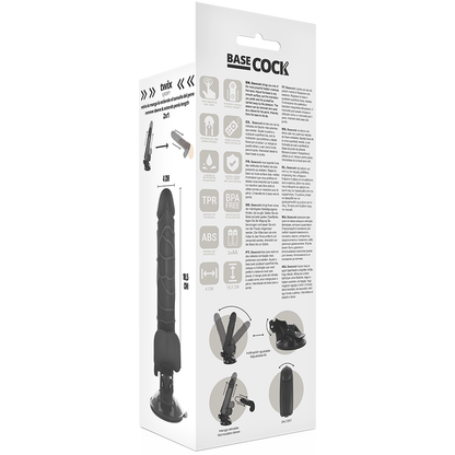 BASECOCK - VIBRATORE TELECOMANDO NATURALE REALISTICO 18.5 CM -O- 4CM