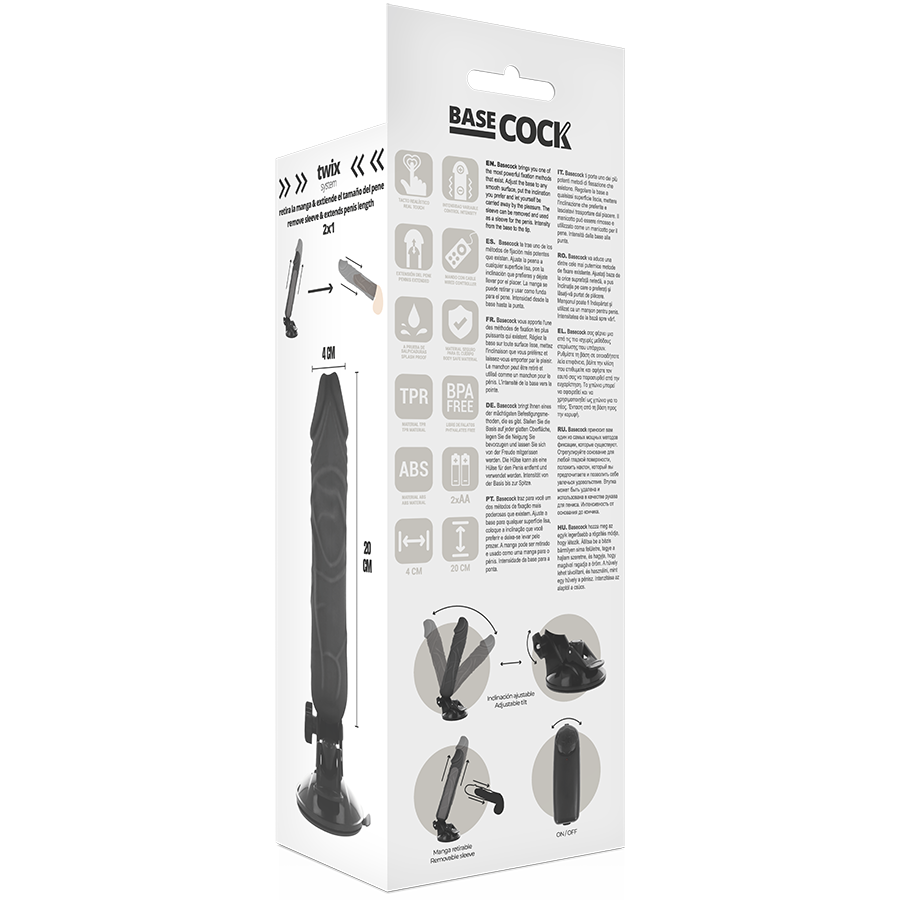 BASECOCK - VIBRATORE TELECOMANDO NATURALE REALISTICO 20 CM -O- 4 CM