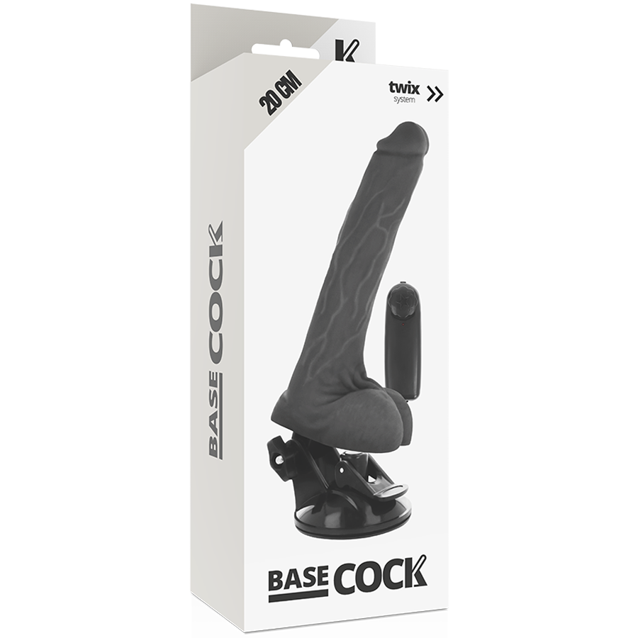 BASECOCK - VIBRATORE TELECOMANDO NATURALE REALISTICO CON TESTICOLI 20 CM -O- 4 CM