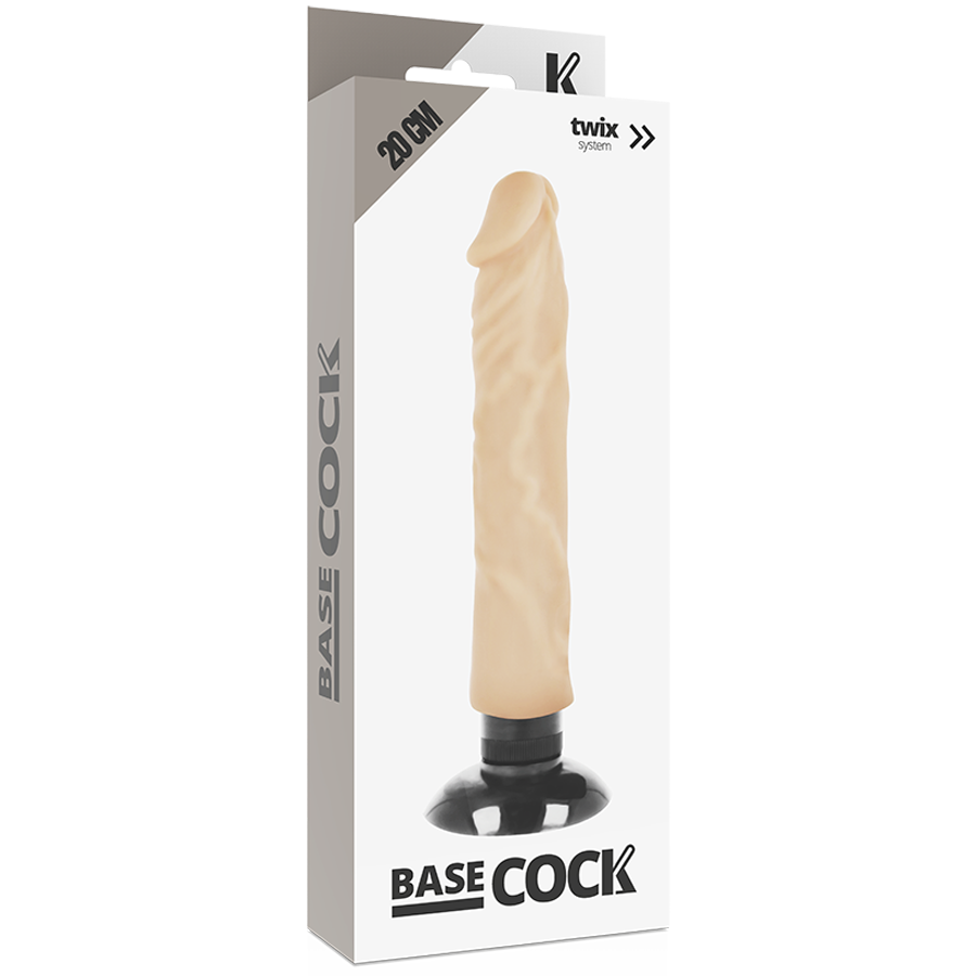 BASECOCK - VIBRATORE REALISTICO 2-1 NATURALE 20 CM -O- 4 CM