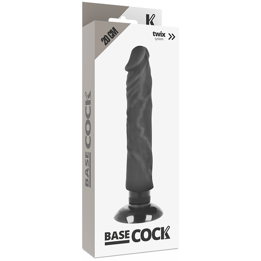 BASECOCK - VIBRATORE REALISTICO 2-1 NATURALE 20 CM -O- 4 CM