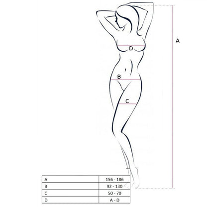 PASSION - WOMAN BS050 BODYSTOCKING ROSSO TAGLIA UNICA