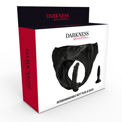 DARKNESS - SLIP CON TAPPO E DILDO INTERCAMBIABILE