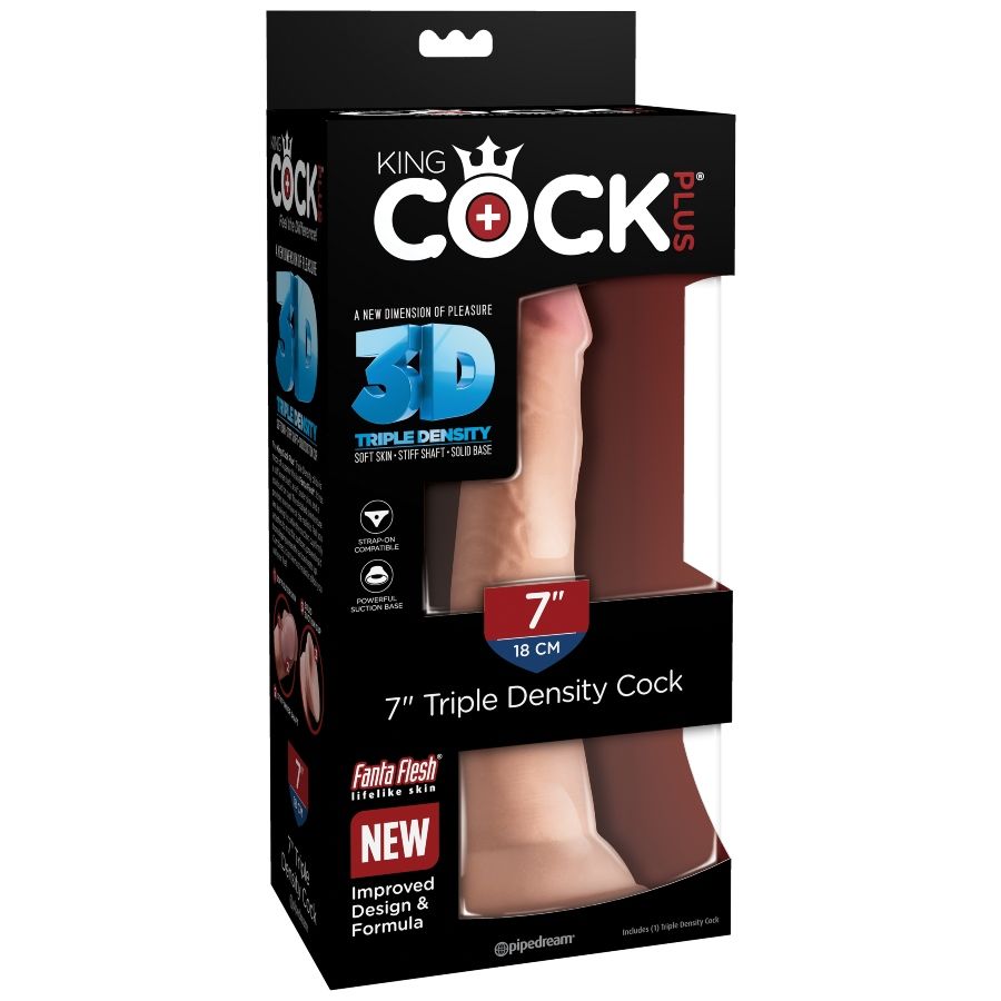 KING COCK - DILDO TRIPLA DENSIT 18 CM