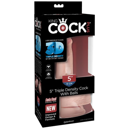 KING COCK - DILDO TRIPLA DENSIT 13 CM CON TESTICOLI