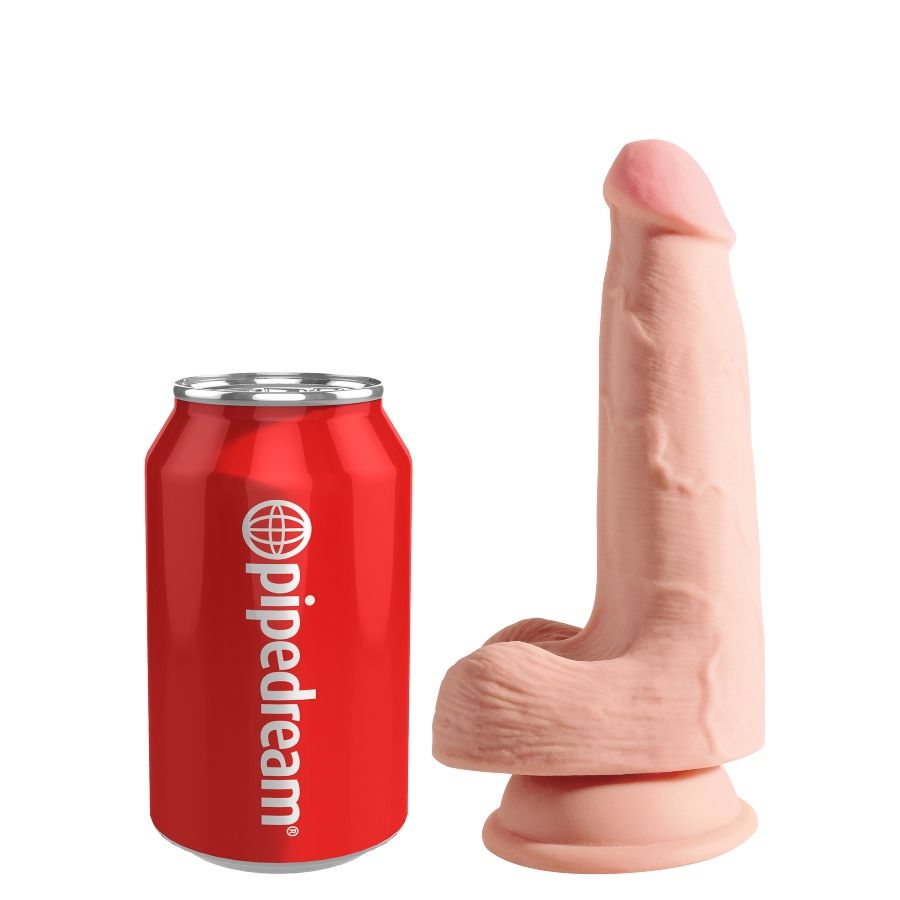 KING COCK - DILDO TRIPLA DENSIT 13 CM CON TESTICOLI