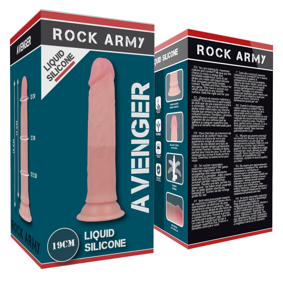 ROCKARMY - LIQUID SILICONE PREMIUM AVENGER REALISTICO 19 CM -O- 3.98 CM