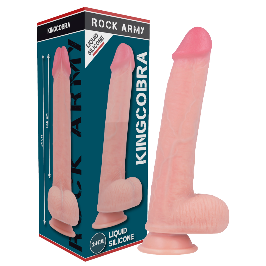 ROCKARMY - LIQUID SILICONE PREMIUM KINGCOBRA REALISTICO 24 CM -O- 4.77 CM