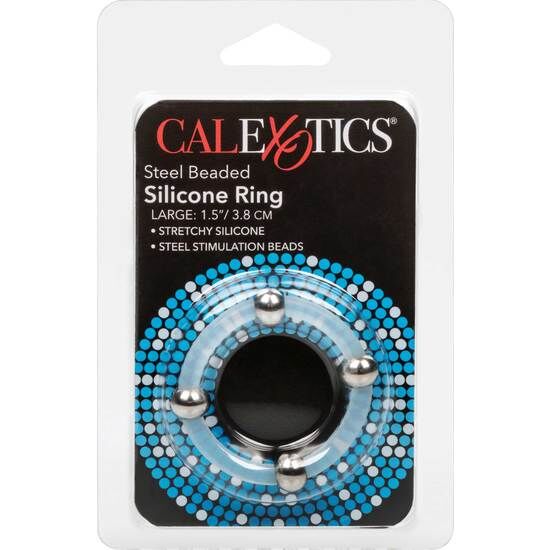 CALEXOTICS - ANELLO IN SILICONE CON PERLINE IN ACCIAIO L