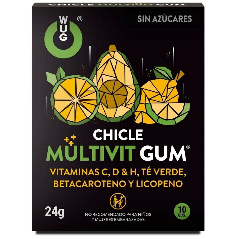 WUG GUM - MULTIVIT VITAMIN C, H, D, BETA-CAROTENE, LYCOPENE AND GREEN TEA 10 UNITS