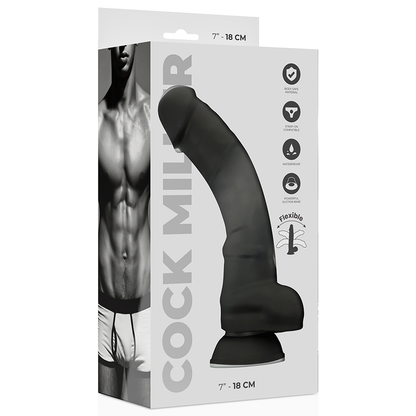 COCK MILLER - COCKSIL IN SILICONE DENSIT ARTICOLABILE NERO 18 CM