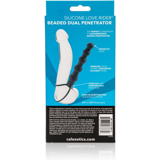 CALIFORNIA EXOTICS - DOUBLE PENETRATOR WITH BLACK BEADS