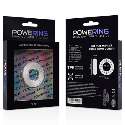 POWERING- ANELLO PER PENE SUPER FLESSIBILE E RESISTENTE 4,5 CM PR07 TRASPARENTE