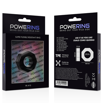 POWERING - ANELLO PER PENE SUPER FLESSIBILE E RESISTENTE 5CM PR10 NERO