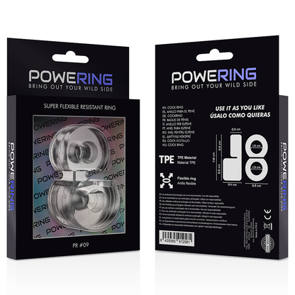 POWERING - ANELLO PER DOPPIO PENE SUPER FLESSIBILE E RESISTENTE PR09 CHIARO