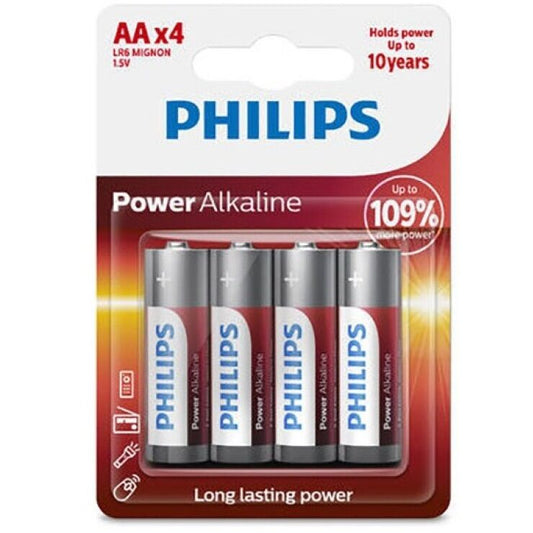 PHILIPS - POWER BATTERIA ALCALINA AA LR6 BLISTER * 4