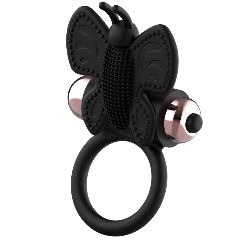 COQUETTE TOYS - ANELLO CAZZO FARFALLA CON VIBRATORE NERO/ORO