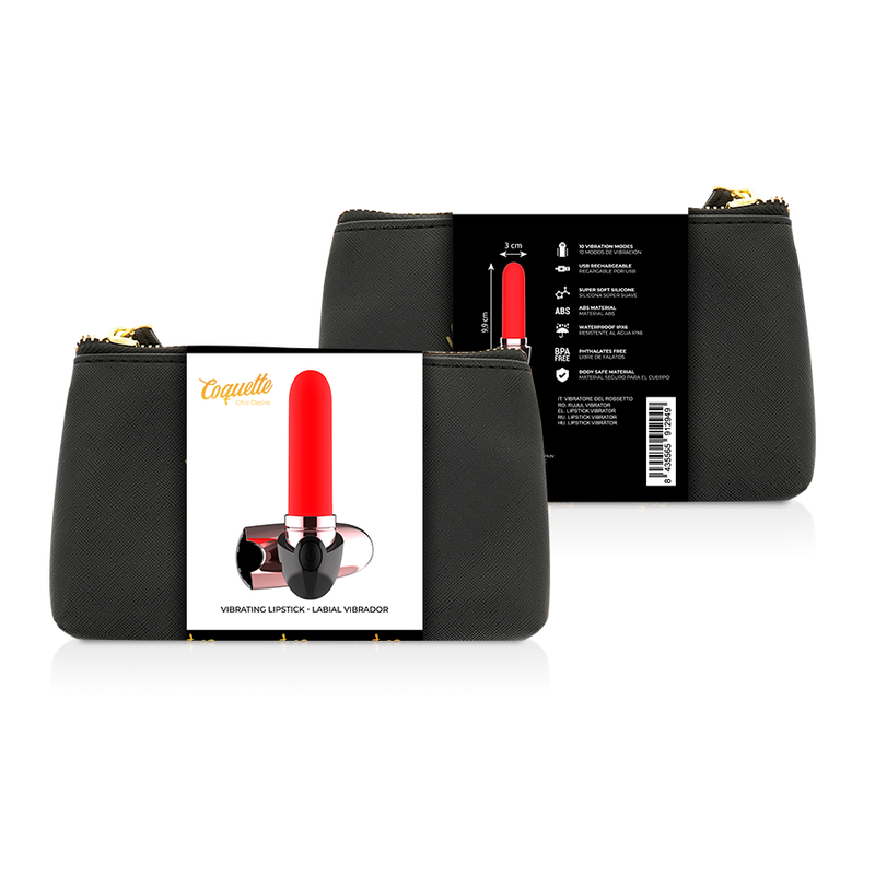 COQUETTE TOYS - VIBRATOR ROSSETTO RICARICABILE NERO/ORO