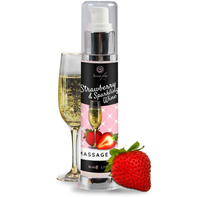 SECRETPLAY - OLIO DA MASSAGGIO ALLA FRAGOLA E VINO SPUMANTE 50 ML