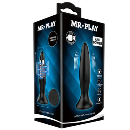 MR PLAY - PLUG ANALE VIBRATORE NERO RICARICABILE