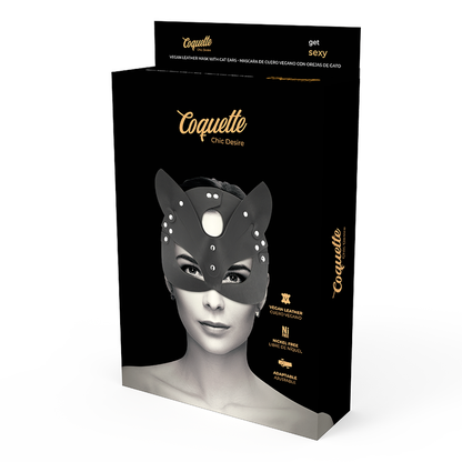 COQUETTE CHIC DESIRE - MASCHERA VEGANA IN PELLE CON ORECCHIE DI GATTO