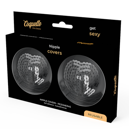 COQUETTE CHIC DESIRE - COPRI CAPEZZOLI NERI CON PAILLETTES