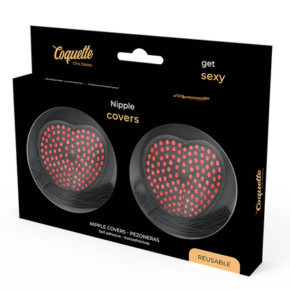 COQUETTE CHIC DESIRE - COPRI CAPEZZOLI CUORE NERO / ROSSO