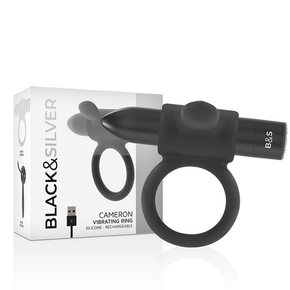 BLACK&SILVER - ANELLO RICARICABILE CAMERON BLACK