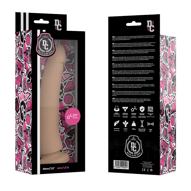 DILDO NATURALE IN SILICONE MEDICO 20 X 4 CM - DELTA CLUB