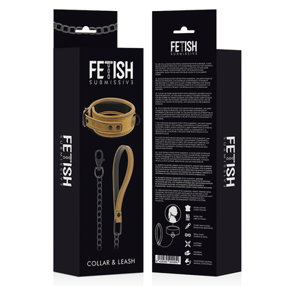 FETISH SUBMISSIVE ORIGEN - COLLANA FODERATA IN NEOPRENE CON CATENA