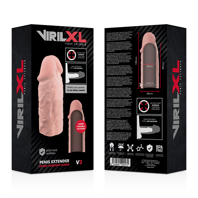 VIRILXL - ESTENSIONE NATURALE DEL PENE IN SILICONE LIQUIDO V3