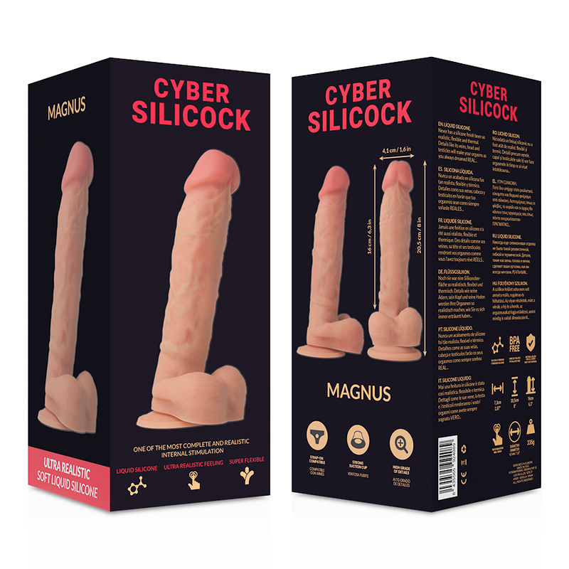 CYBER SILICOCK - DONG IN SILICONE LIQUIDO MORBIDO ULTRA REALISTICO 20.5 CM -O- 4.1 CM