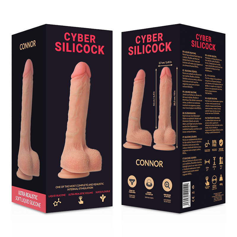 CYBER SILICOCK - CONNOR SILICONE LIQUIDO MORBIDO ULTRA REALISTICO 20.5 CM -O- 3.7 CM