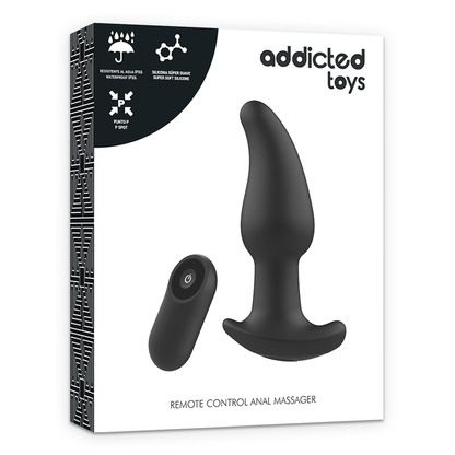 ADDICTED TOYS - TELECOMANDO SPINA ANALE P-SPOT NERO A PUNTA