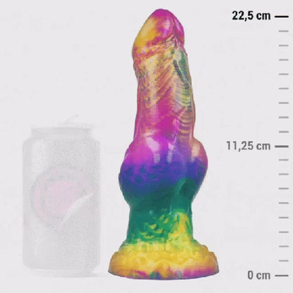 DILDO IRIS CON TESTICOLI ARCOBALENO DI PIACERE - EPIC